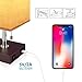 USB Table Desk Lamp, Acaxin Bedside Lamp with Dual USB Quick Charge Port, Wood Desk Lamp, Black Charger Base with Unique Fabric Shade, LED Light Nightstand Desk Lamps for Bedroom Living Room Set of 2