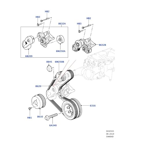 Kit tendeur de distribution LR079294 haute résistance pour LR4 - 5