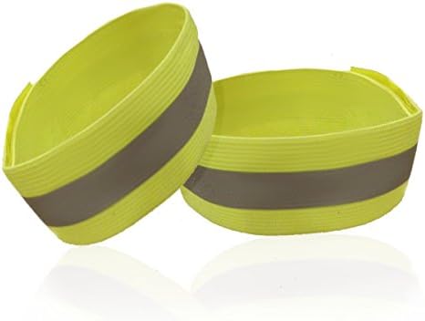 Reflective Bands for Wrist / Ankle - Safety Reflector Straps, High Visibility over 700 ft - Night Safety for Walking, Running, Jogging, Cycling, or Hiking- Fits over Clothing, Jacket, or Pants- 2 Pack
