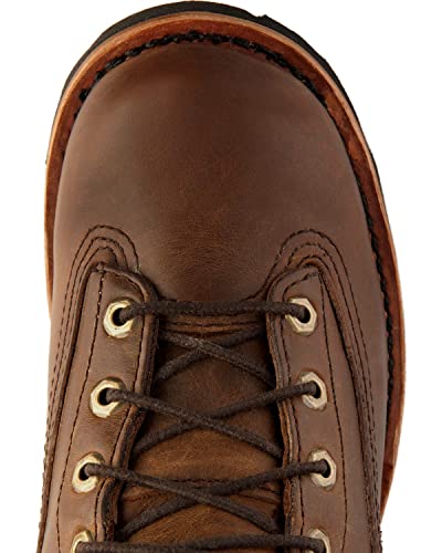 Image of Chippewa 8 Inch Waterproof Steel Toe Logger Boots for Men - Durable Full-Grain Leather Mens Shoes - Slip-Resistant Lace Up Work Boots for Men - Orthotic Comfort Insole for All-Day Support