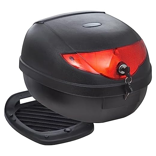 vidaXL Maletero Baúl para Guardar Casco Motos 36 L Negro Equipaje Motocicleta
