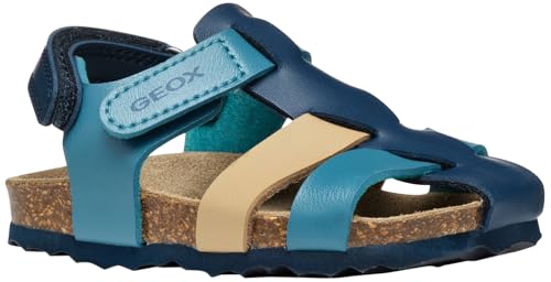 Geox B Sandal CHALKI Boy, Sandalia Bebé-Niños, Navy/Camel, 20 EU