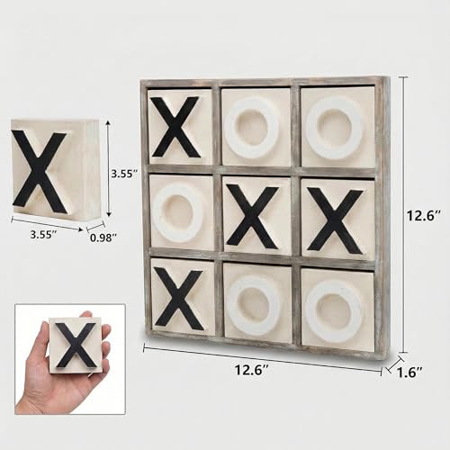 Juego de Mesa Tic Tac Toe de Madera 12.6" miniatura 5