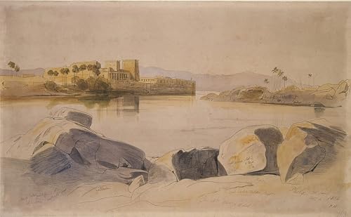 Tableau Philae Egypte Edward Lear pour habiller un grand mur vide, toile déco 60x90cm