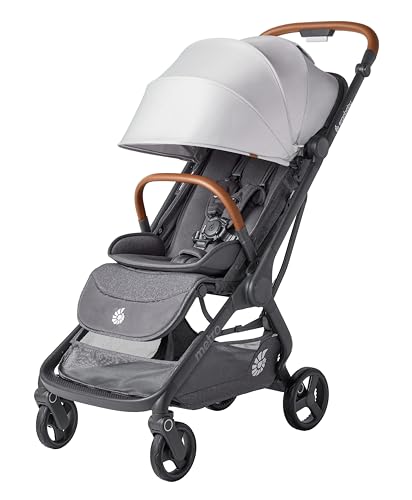 Ergobaby Metro3 Deluxe kolica za kolica s funkcijom ležanja, dječja kolica od rođenja do 22 kg (0-4 godine), mogu se sklopiti jednom rukom i kompatibilna s autosjedalicom, Pearl Grey
