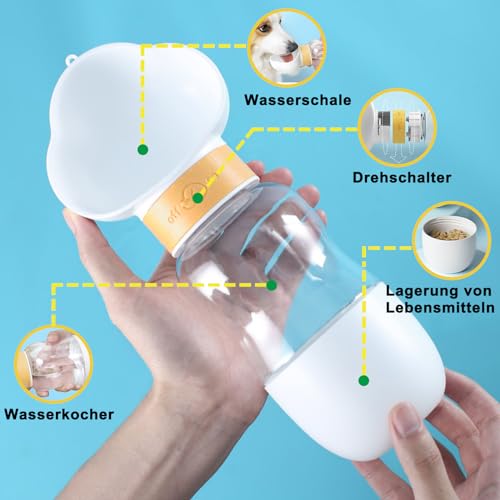 Convenient Dog Water Dispenser & Bowl - Leak Proof, Pet Food Container, Dog Poop Bags for Walking, Hiking & Travel (Yellow) by Gartmost - Image 4