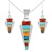 Genuine Turquoise Pendant & Earrings Set in 925 Sterling Silver (also includes 20" Necklace)