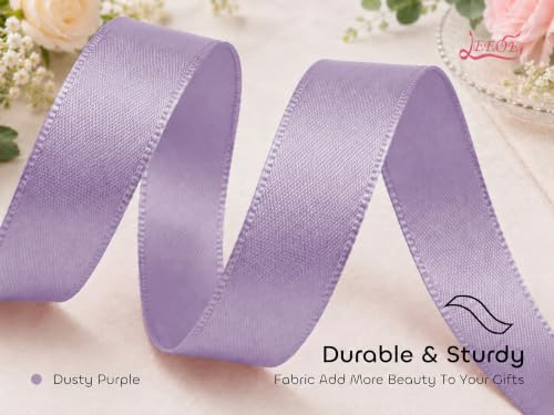 Image of Double Face Dusty Purple Satin Ribbon 7 /8 inch X 25 Yards Polyester Dusty Purple Ribbon for Gift Wrapping Very Suitable for Weddings Party Hair Bow Invitation Decorations and More