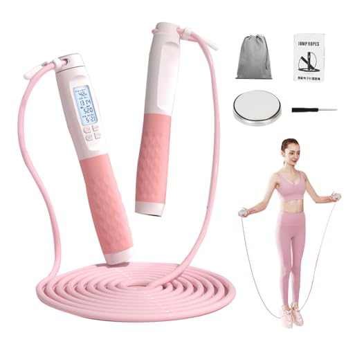 Cuerda de salto digital con contador - Banda de velocidad digital,con contador y cuerda de salto de peso extra,para entrenamiento Fitness Quemar grasa Inicio Fitness para Hombres Mujeres Juventud y