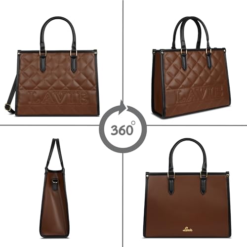 Image of Lavie Women's Quilt Jessa Box Satchel Bag | Satchel Handbag for Work | Ladies Purse | Stylish Shoulder Bag | Gift for Women
