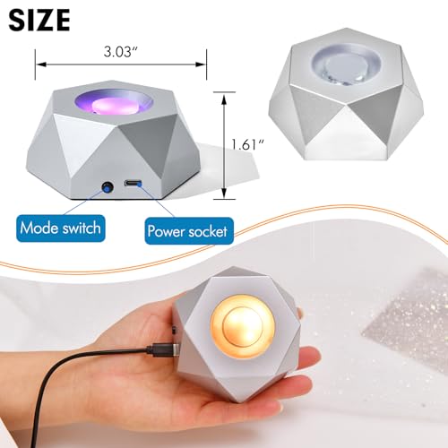 Soporte giratorio para bola de cristal con base de luz LED multicolor para globo de nieve 3