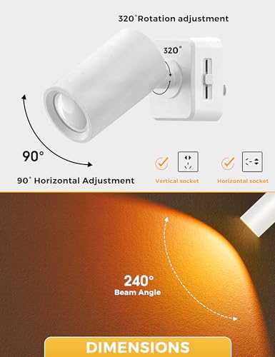 Image of L LOHAS LED Night Lights Plug into Wall,[2-Pack] Wall Spot Lights Indoor with Light Sensor,Amber Night Lights,for Home Decor Party Bathroom,Hallway
