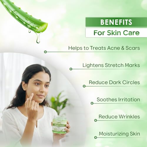 Image of Aloe Vera Gel for Face & Hair with Vitamin E | Hydrating & Soothing Gel | Paraben-Free, Non-Greasy | For Skin & Hair Care | 200g