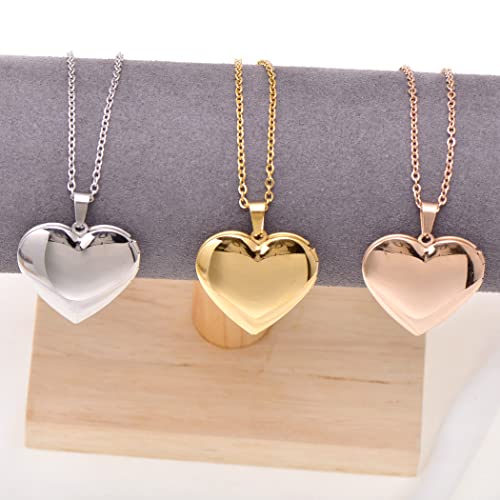 Paialco Stainless Steel Heart Shaped Locket Pendant Necklace thumb #3