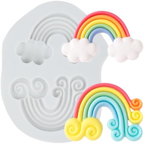 YANQINMS Rainbow Silicone Fondant Molds Rainbow Chocolate Candy Mold