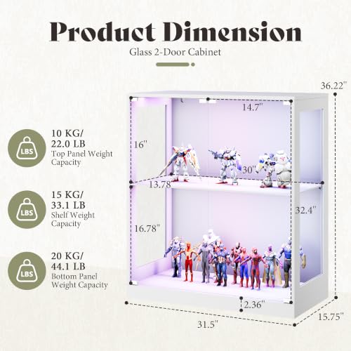 Image of AMERLIFE Modular DIY RGB Display Cabinet, 32 x 16 x 36 Inch