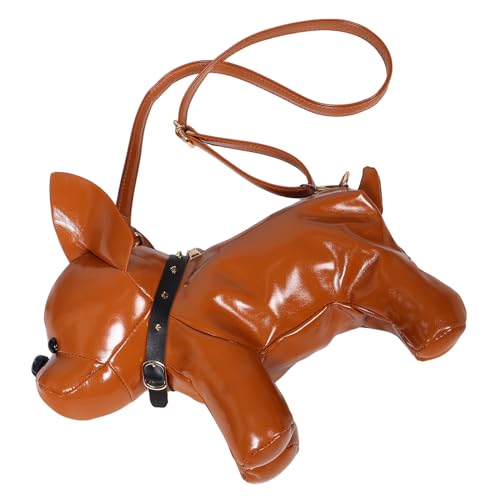 BESTonZON Niedliche Umhängetasche Damen In Hundeform aus Robustem PU Material Crossbody Tasche mit Geräumigem Innenfach für Reisen Shoppen und Alltag