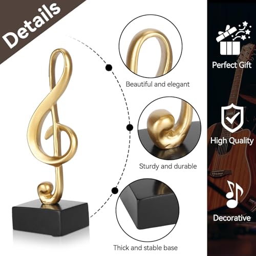 Figura Decorativa Nota Musical de Resina con Base de Madera miniatura 5