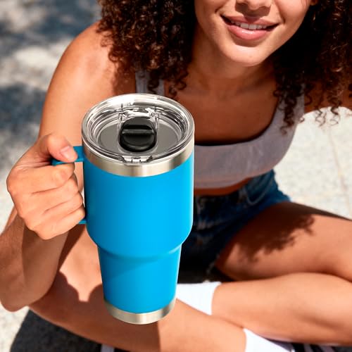 Soledea 30 oz Stronghold Replacement Screw Top Lid for YETI Rambler Travel Mug - Threaded, Spill-Proof, Straw-Friendly (Fits 30 oz YETI Rambler Travel Mugs Only)