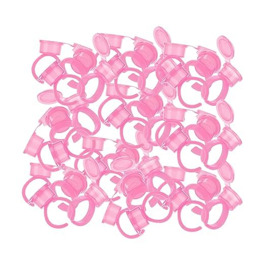 100PCS Disposable Tattoo Pink Ring Ink Cups – Finger Pigment & Glue Holder Rings for Tattoo Artists, Microblading, Permanent Makeup & Eyelash Extension-picture-43