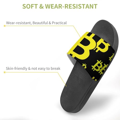 Bitcoin Sign Icons PVC Slippers Sandals for Women Men Open Toe Soft Cushioned Non-Slip Sandal for Indoor Outdoor3
