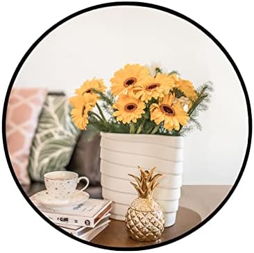 oruii Small Round Mirror, 16 inch Round Mirror, Small Circle Mirror Metal Frame, Black Circular Mirrors for Vanity, Nursery, Powder Room, Makeup, Kids.