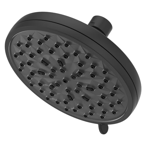 Pfister HydroFuse 6-Function High Pressure Shower Head 2.5 GPM Matte Black Fixed Showerhead with Multi-Setting Spray Modes and Easy Clean Nozzles Model 015HF01SDB