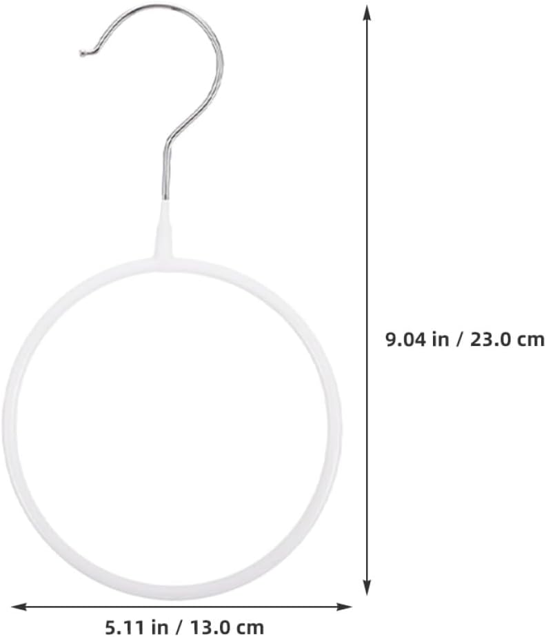 10pcs White Iron Scarf Hanger Rings with Hooks for Closet