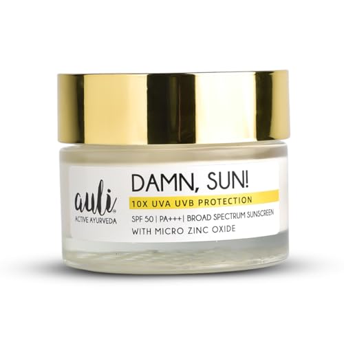 Image of Auli Damn, Sun! Mini Sunscreen SPF 50 PA+++ with Micro Zinc Oxide, Calendula & Himalayan Cherry | Lightweight, Sweat-Proof & Hydrating Sun Protection | 30 g