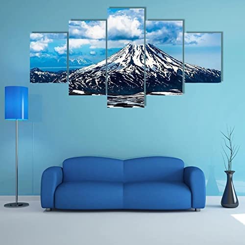 Tableau sur toile 5 pièces paysage alpin pour habiller un grand mur