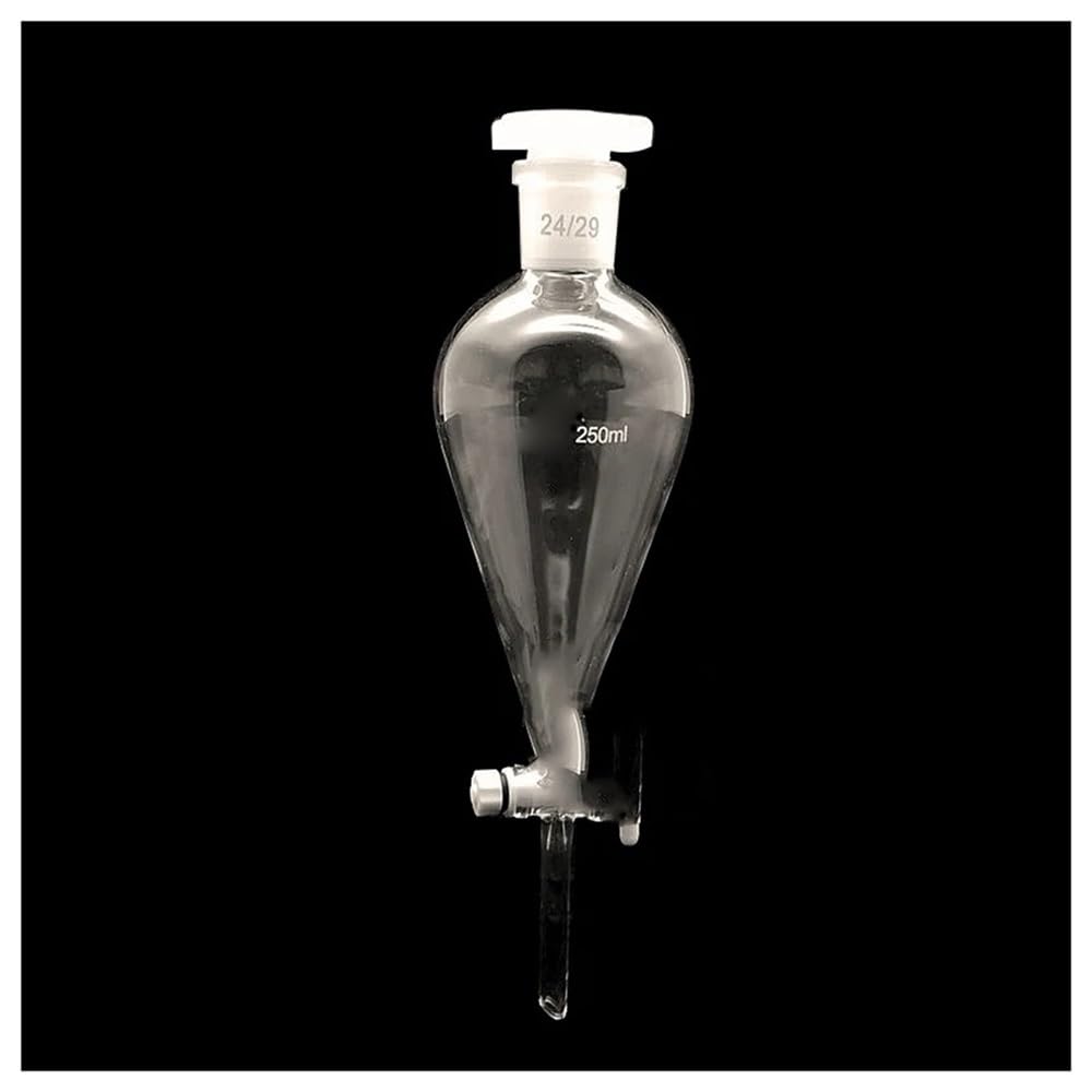 Embudo de separación de vidrio con pistón de vidrio for laboratorio (60 ml, 125 ml, 250 ml, 500 ml y 1000 ml)(1000ml (PTFE piston))