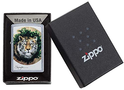 Zippo 49090 – Spazuk Tiger - Street Chrome – Sturmfeuerzeug, nachfüllbar, in hochwertiger Geschenkbox – Bild 7