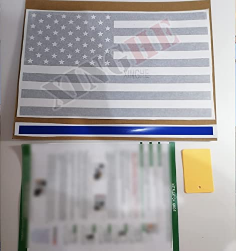 Image of Xinghe for Nissan Nitan 2013-2023, American Flag Decals for Truck Back Middle Window, Matte Black USA Flag Decal for Truck Back Sliding Window, Waterproof Vinyl, Durable and Easy Remove Truck Decal (For Nissan Titan 2013-2023, Blue Line)