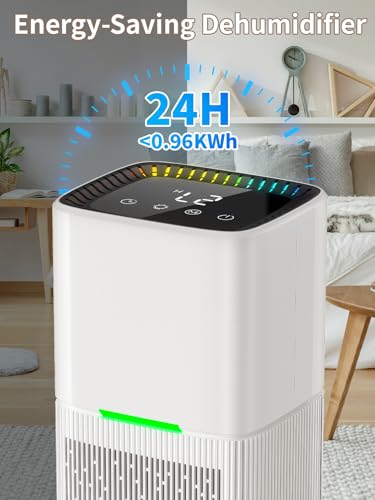 Deshumidificador de 1701 g para baño y dormitorio con luces LED 7
