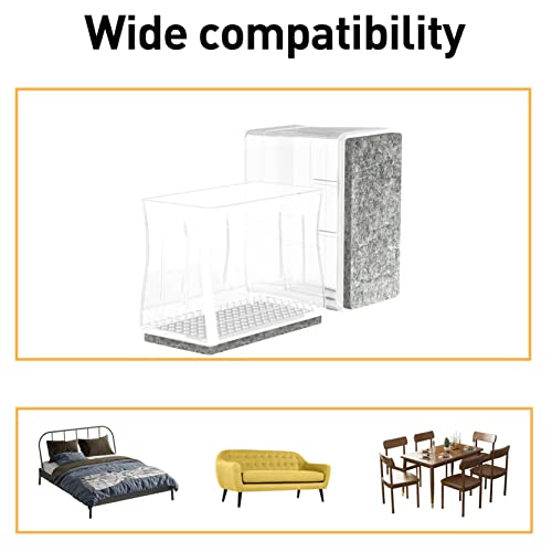 16 Pcs Rectangle Silicone Chair Leg Floor Protectors For Hardwood Floors, Furniture Sliders For Chair Legs, Felt Bottom Furniture Pads.(1" X 1.5" Clear) #TOP2