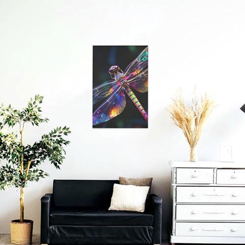 Impression sur toile libellule colorée HD poster mural 30x45 cm - 2