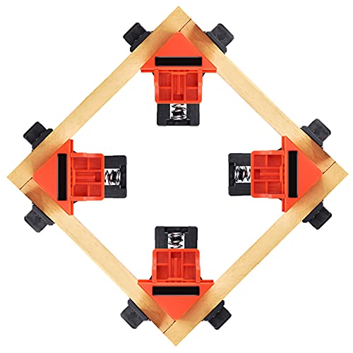 Beduan 4 Stück Holzbearbeitungs-Eckklemme, verstellbar, 90 Grad, Halteecken Clip, Schreiner, Bilderrahmen, Schweißen, Fotorahmen Cover