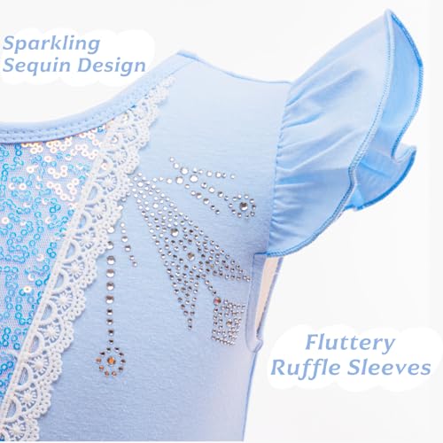 Princess Dress for Toddler Girls Sleeveless Ruffle Sleeve Tulle Dresses Casual Summer Outfit for Girl 3-6 Years3