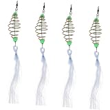 Sosoport 4個淡水投網 海水魚網 釣り投網 刺し網 ナイロン漁網 耐久性のある設計で投げやすく 魚を傷けにくい プロ仕様 実用的な漁具