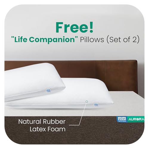 Image of MM FOAM Aurora 100% Organic Latex Mattress & Life Companion Pillow | Natural Sleep Solution | Single 75 x 36 x 8