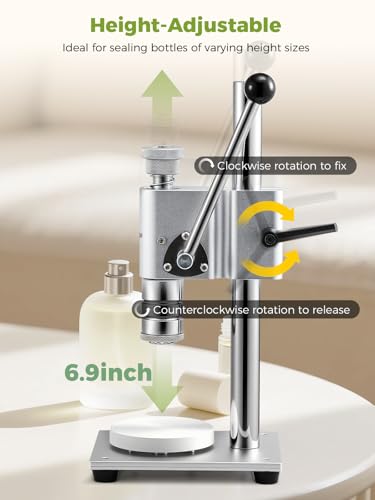 Machine à boucher manuelle pour bouteilles de parfum flacons pulvérisateurs 15 mm réglable