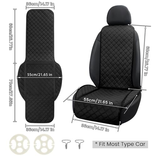 Image of surpassme Comfortable Car Seat Covers Universal Front Seat Covers for Car Accessories, Padded Car Interior Covers for Automotive, SUV, Truck, and Van(Black)