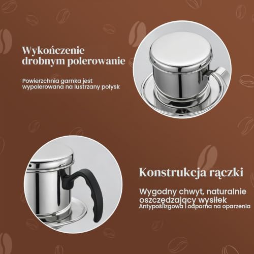 Dzbanek do ekspresu do kawy, wietnamski filtr do kawy ze stali nierdzewnej kroplówka filtr do kawy garnek do parzenia kawy naczynia do domu kuchnia biuro do użytku na zewnątrz