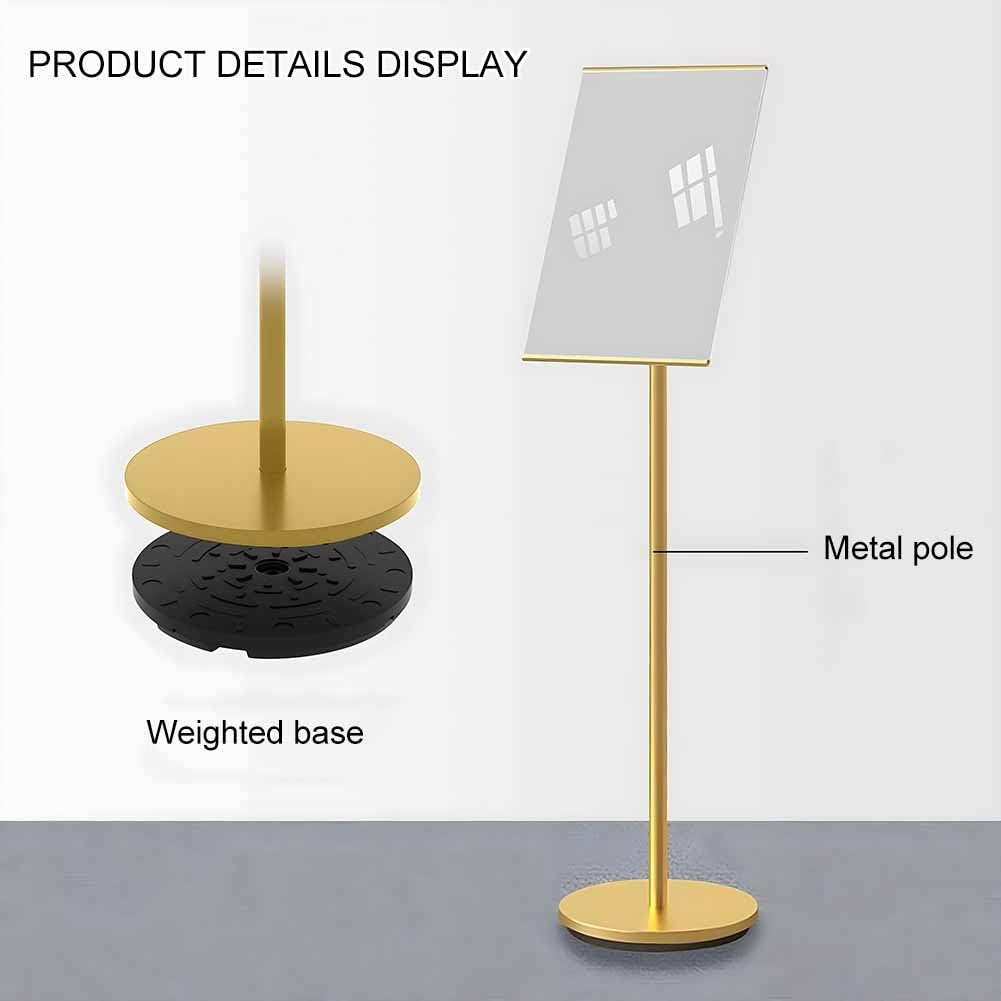 Soporte for letreros, pedestal for piso de acera for carteles, soportes de espuma resistentes for exhibiciones de pancartas(Gold)