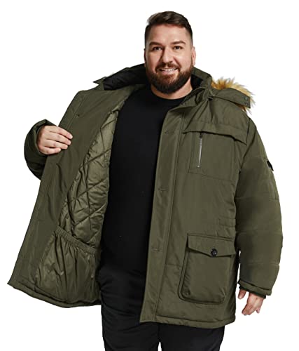 Image of Soularge Men's Big and Tall Winter Warm Heavy Hooded Parka Jacket