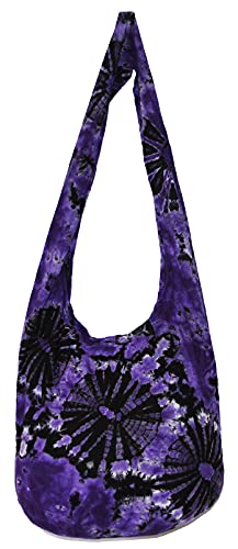 Image of TIE DYE Bohemian Hipster Hobo Boho Hippie Crossbody Bag Purse Black Tone 39 inch