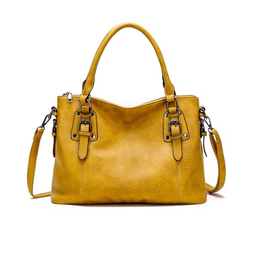 Image of NICOLE & DORIS Handbags for Women Large Large Tote Shopper Bags Vintage Shoulder Bag Soft PU Leather Crossbody Bag Hobo Bags Slouch Handbag for Work Shopping Travel Yellow