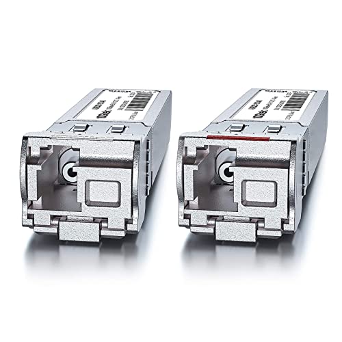 Image of 10Gtek 2-Pair of 10G SFP+ Bidi Transceiver, LC Single-Mode Single Fiber Module, 10GBASE-BIDI 1270nm /1330nm for Cisco SFP-10G-BX40D-I /SFP-10G-BX40U-I, Ubiquiti UniFi, Mikrotik and More, DOM, 40km