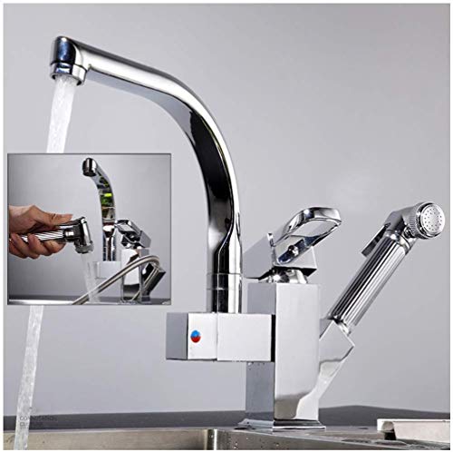 Wasserhähne Hahn-Wannen-Taps for Küche oder Badezimmer, 2 in 1 Copper Küche Bad Wasserhahn, Multi-Funktions-Druck Spritzpistole ausziehbarer