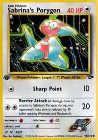 Pokemon Sabrina's Abra Card #91/132 – Gym Heroes Set, 1st Edition Common Psychic Pokemon TCG Card - View #4